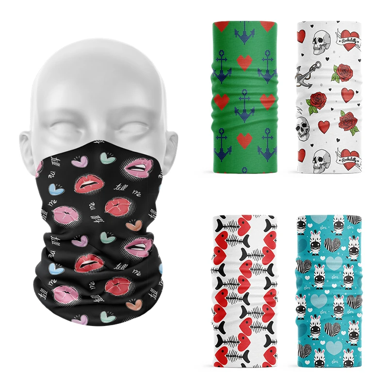 Top Trends: New Fashion Heart Element Face Ring Scarf Skull Neck Tube Bandana Women Headband Girl Hair Accessories Elastic Wristband Buffe Shoppable Styles