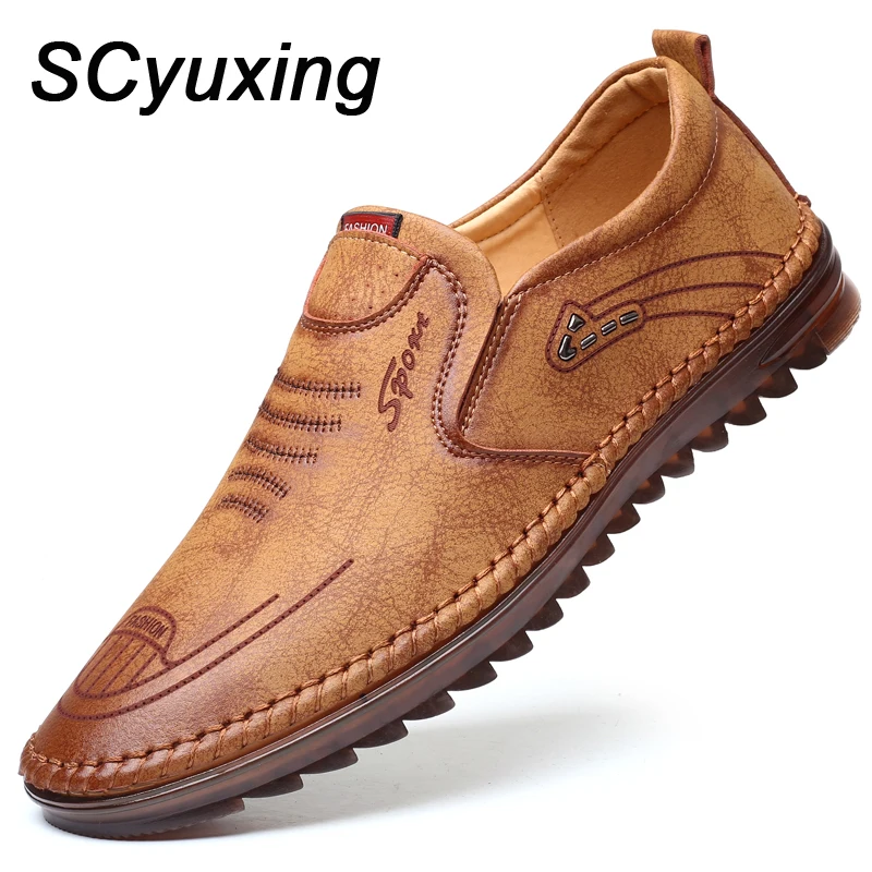 Top Trends: 2023 New Men Microfiber Leather Shoes 38-44 Anti-slip Soft Tendon Bottom Outsole Man Casual Bussiness Youth Leather Loafers Shoppable Styles