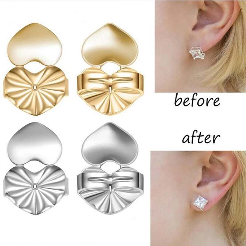 Top Trends: Love Heart Stud Back Lifters Adjustable Earring Lifts Ear Lobe Ster For Ornaments And Accesso Ries M2082 Shoppable Styles