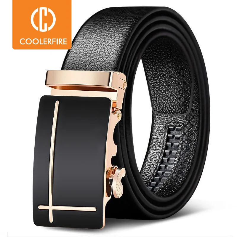 Top Trends: Men Belts Automatic Buckle Belt Genune Leather High Quality Black Male Belts For Men Leather Strap Casual Buises For Jeans Shoppable Styles