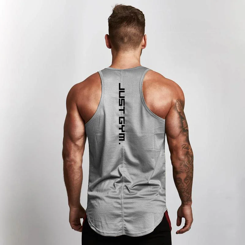 Top Trends: Brand Casual New Mesh Fashion Clothing Sleeveless Shirts Tank Top Men Bodybuilding Workout Gym Vest Fitness Men's Sport Singlets Shoppable Styles - Image 5