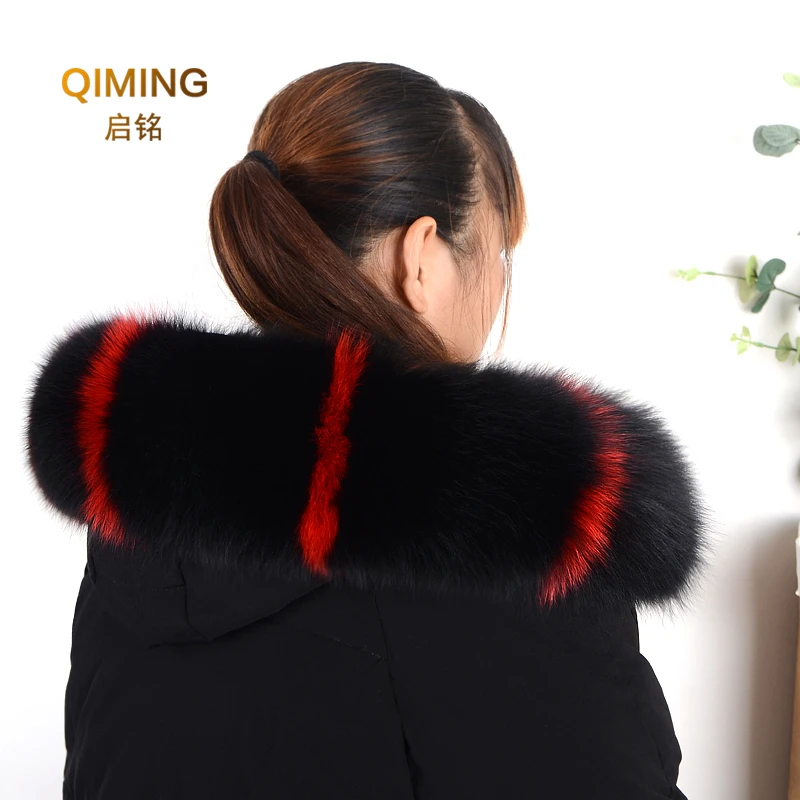 Top Trends: Winter 100% Real Fox Fur Collar For Scarf Women Luxury Warm Natural Fur Scarves Shawl Winter Coat Hood Trim Collar Large Fur Shoppable Styles