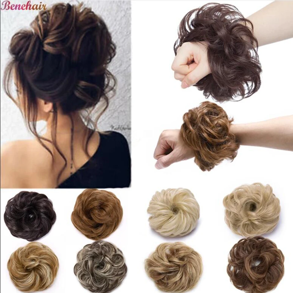 Top Trends: BENEHAIR Synthetic Messy Bun Scrunchy Hair Bun Fake Hair Women Chignon Elastic Hair Band Hairpieces For WomenUpdo Donut Chignon Shoppable Styles