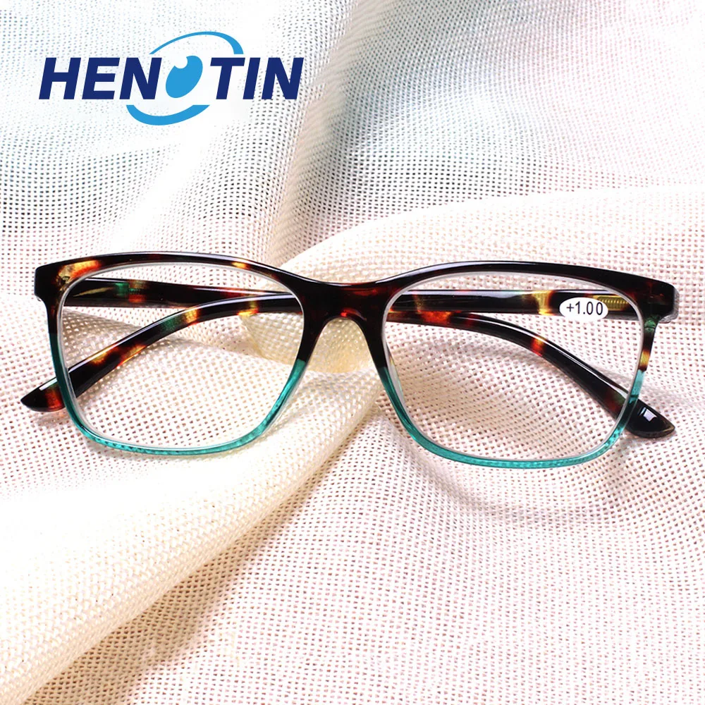 Top Trends: Henotin Reading Glasses Spring Hinge Rectangular Frame Men And Women HD Reader Eyeglasses Diopter 0~600 Shoppable Styles