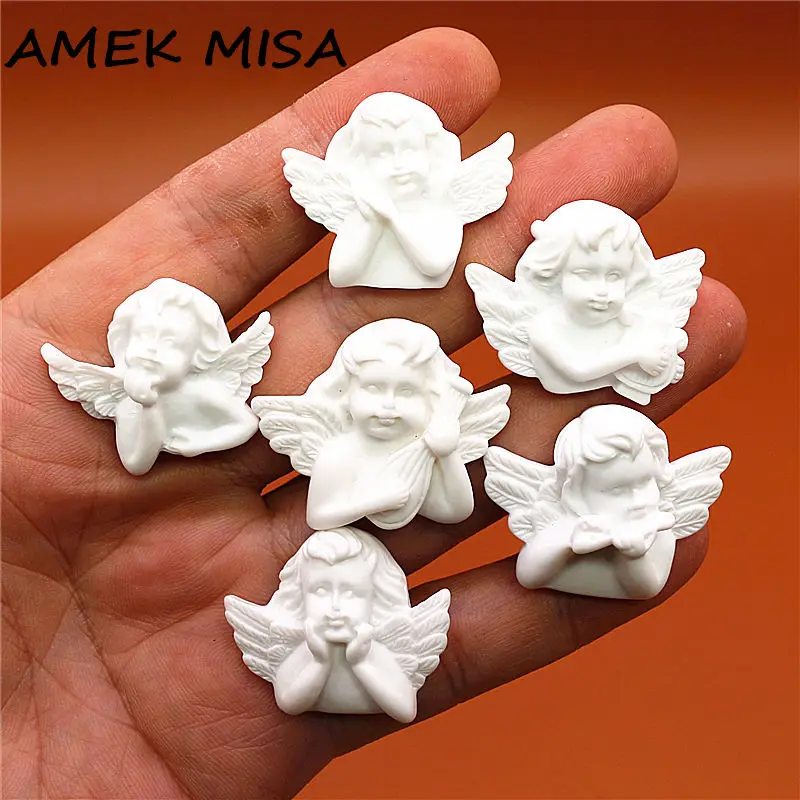 Top Trends: 1Pcs Hard Resin Six Kinds Of White Angel Sculpture Shoe Accessories Shoe Charms Decoration Clog Pins Fit Wristbands Kids Gifts Shoppable Styles