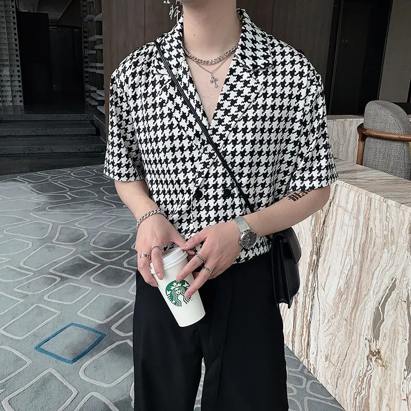 Top Trends: Summer Short-sleeved Shirts Men Fashion Retro Plaid Shirts Men Streetwear Korean Loose Casual Shirts Mens Dress Shirts M-2XL Shoppable Styles - Image 3