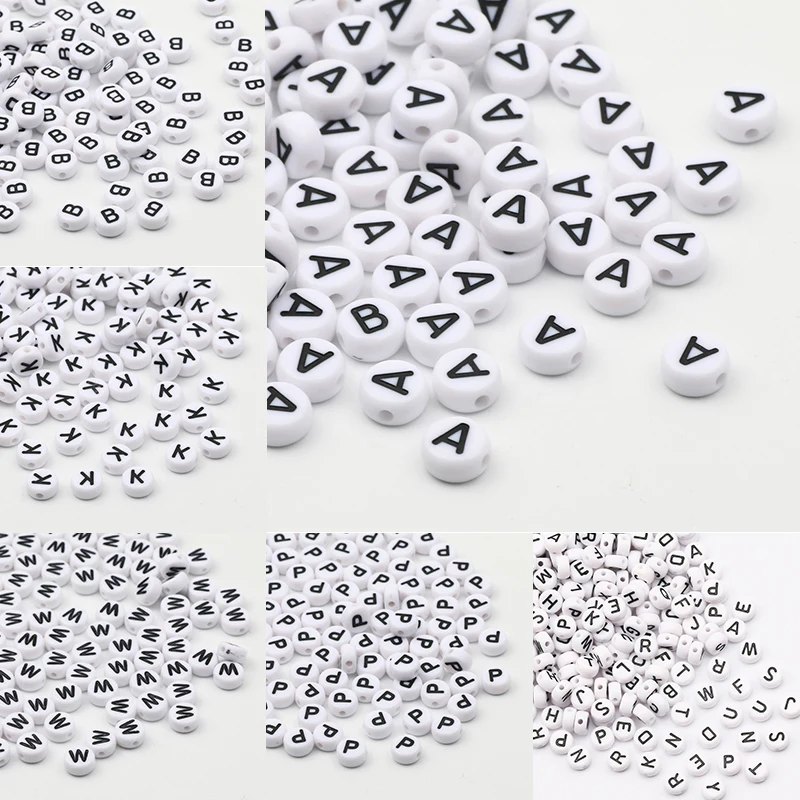 Top Trends: White Acrylic Beads Flat Round Pick Letters 50-500pcs Loose Alphabet Spacer Beads For Jewelry Making Bracelet Necklaces Supplies Shoppable Styles