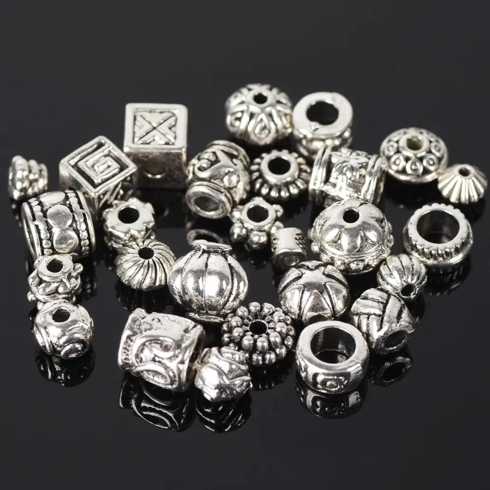 Top Trends: 50pcs Tibetan Silver Color Metal Alloy Loose Spacer Beads Lot For Earring Necklace Bracelet Jewelry Making Findings DIY Crafts Shoppable Styles - Image 3