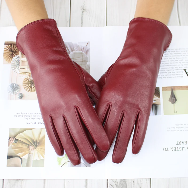 Top Trends: Sheepskin Gloves Women&#039;s New Knitted Lining Spring Classic Versatile Multicolor Driving Gloves Leather Autumn Shoppable Styles