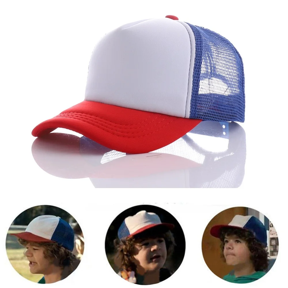 Top Trends: Blue Red Hat Mesh Trucker Cap Summer Dustin's Baseball Hat Adjustable Size For Kids Adults Shoppable Styles