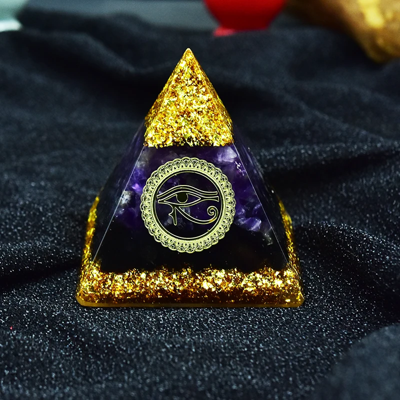 Top Trends: Original Natural Crystal Resin Craft Ornaments Orgonit Pyramid Eye Of Horus Amethyst Jewelry Healing Energy Prayer For Wealth Shoppable Styles