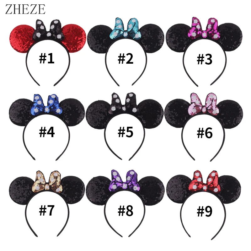 Top Trends: Trendy Dot Sequins Bow Mouse Ears Headband Spring Summer Hairband For Girl Children Festival Hair Accessories Shoppable Styles - Image 2