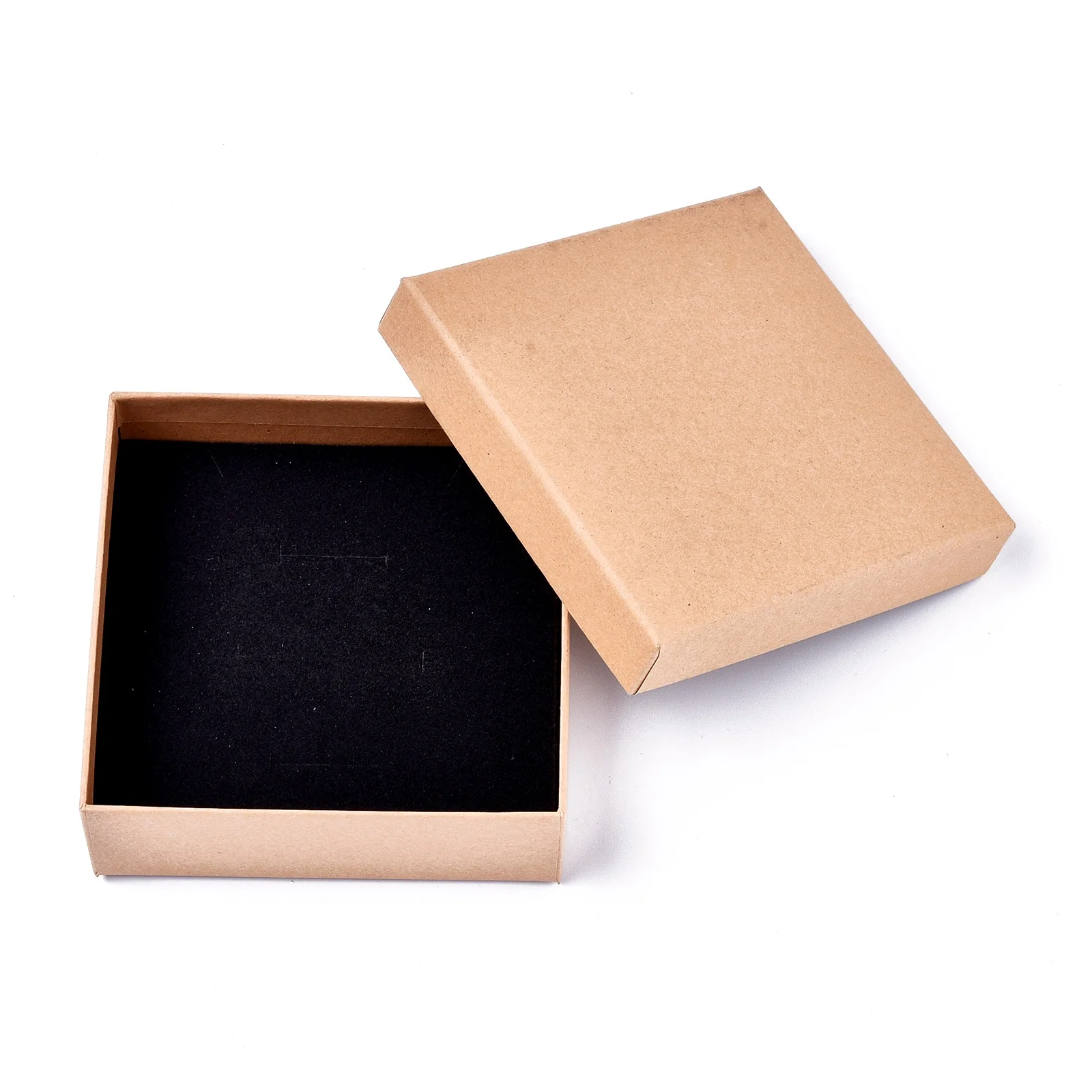 Top Trends: 8Pcs Square Kraft Paper Boxes Necklace Gift Box With Black Sponge Jewelry Organizer Storage Packaging Container 11.2x11.2x3.8cm Shoppable Styles