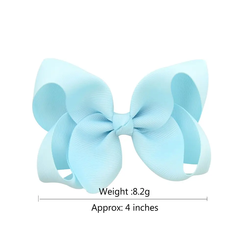 Top Trends: 2Pcs / Set 4Inches Solid Color Bow Hair Clip For Kids Girls Ribbon Bowknot Hairpins Barrettes Boutique Headwear Hair Accessories Shoppable Styles - Image 2