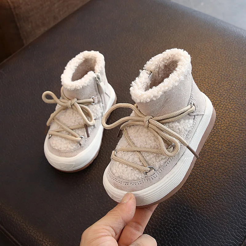 Top Trends: Baby Warm Wool Snow Boots Children Thicken Cotton Shoes 1-3 Winter New Toddler Warm Lamb Fur Shoes Shoppable Styles