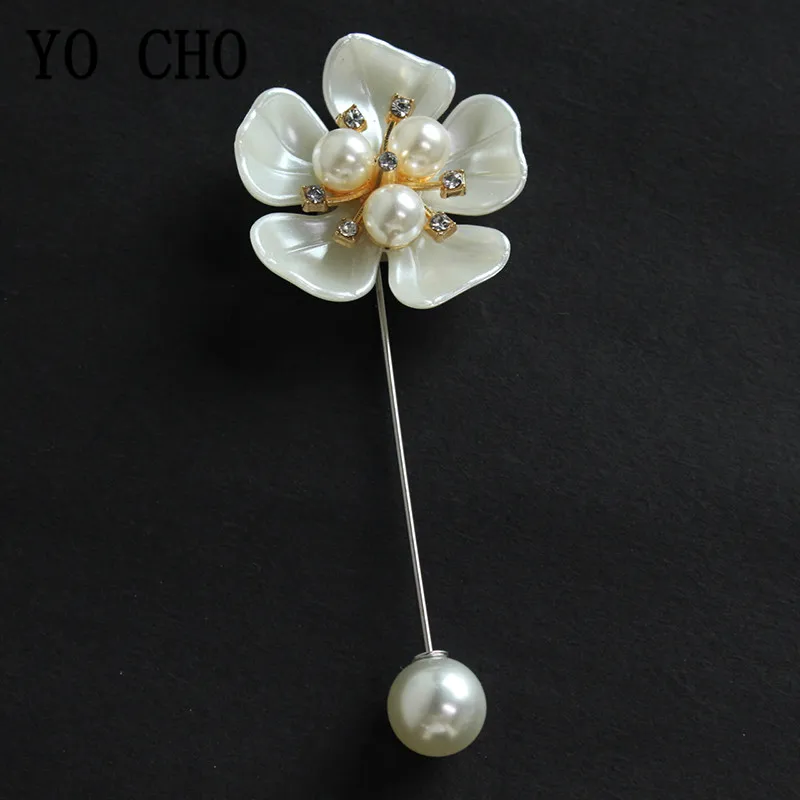 Top Trends: YO CHO Beautiful Brooches For Women Men Brooch Flower Pearl Rhinestone Pins Coat Shirt Shawl Clothes Jewelry Wedding Accessories Shoppable Styles