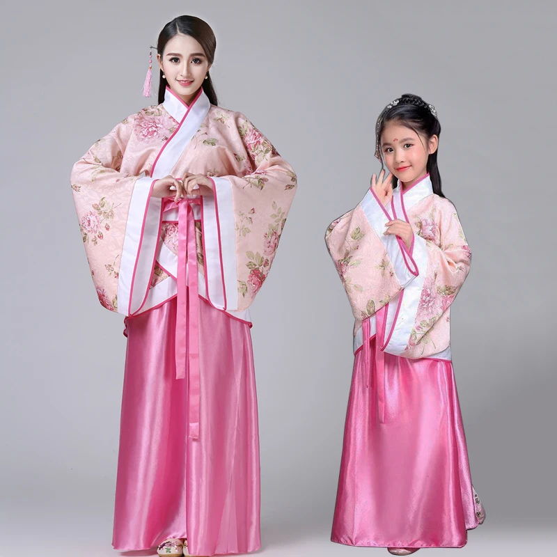 Top Trends: Hanfu Children 2023 Chinese Costume Kids Flower Girl Dresses Traditonal Stage Wear Women Dance Costume Adult Fairy Dress Shoppable Styles