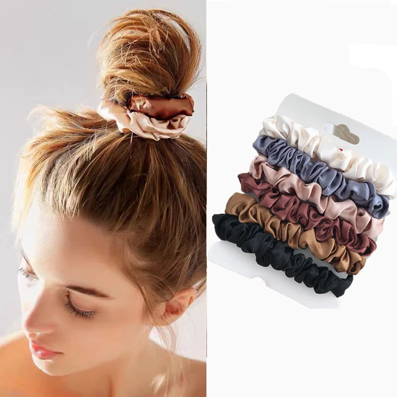 Top Trends: 4 / 6 Pcs / Set Woman Fashion Scrunchies Velvet Hair Ties Girls Ponytail Holders Rubber Band Elastic Hairband Hair Accessories Shoppable Styles