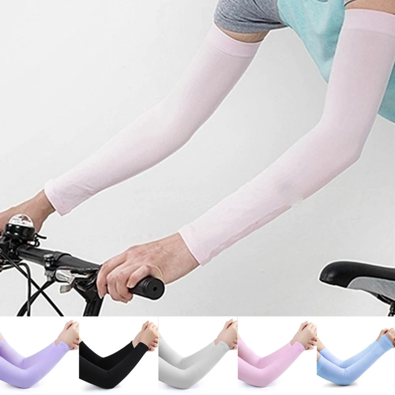 Top Trends: Ice Silk Sleeve Sunscreen Cuff Arm Sleeves Sun Protect Anti-Slip Summer Men Women Gloves Outdoor Riding New Shoppable Styles - Image 2