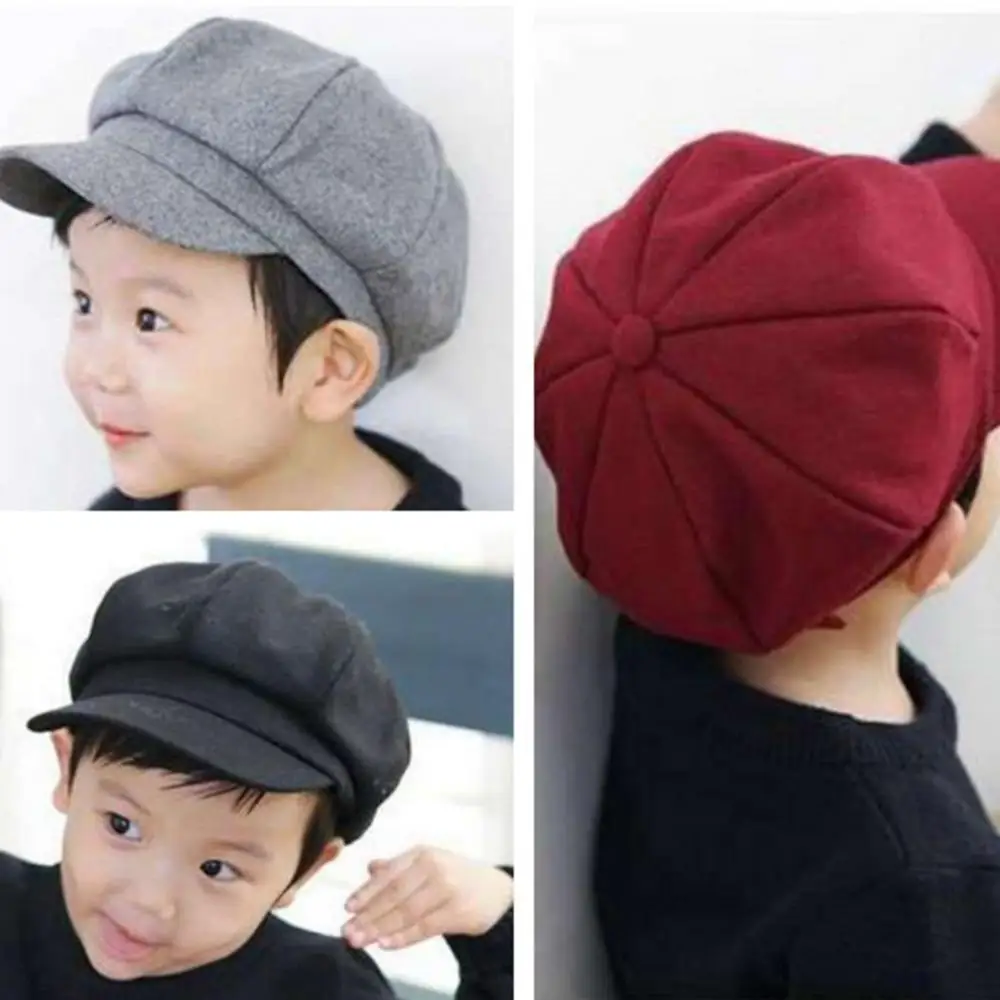 Top Trends: Fashion Kids Adult Unisex Solid Color Octagonal Peaked Cap Painter Beret Hat Shoppable Styles