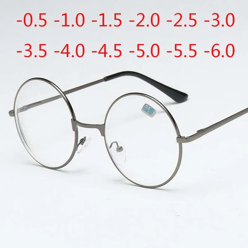 Top Trends: Round Glasses Woman Men Glasses Retro Myopia Optical Metal Frames 1.56 Index Lens Prescription Eyeglasses -1.0 -1.5 -2.0 To -6.0 Shoppable Styles