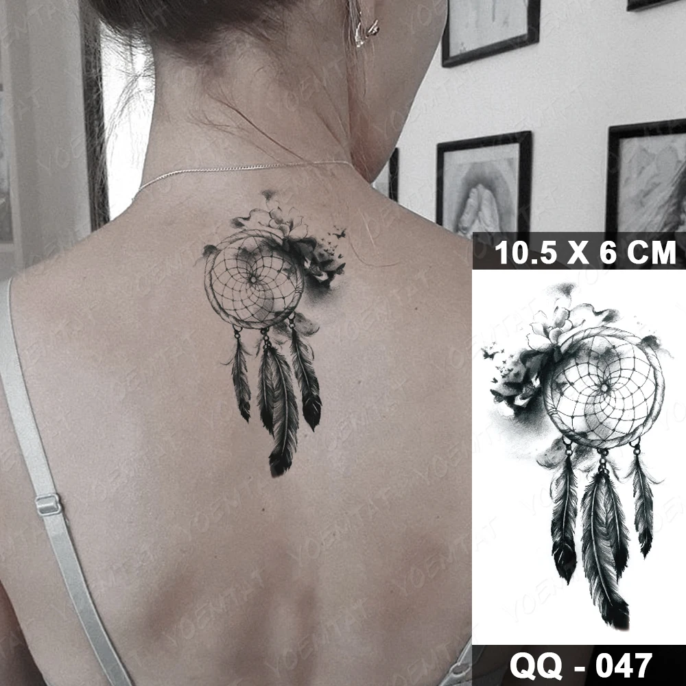 Top Trends: Henna Waterproof Temporary Tattoo Sticker Black Feather Cute Child Wrist Ankle Sexy Tattoos Body Art Flash Fake Tatoo Women Men Shoppable Styles - Image 5