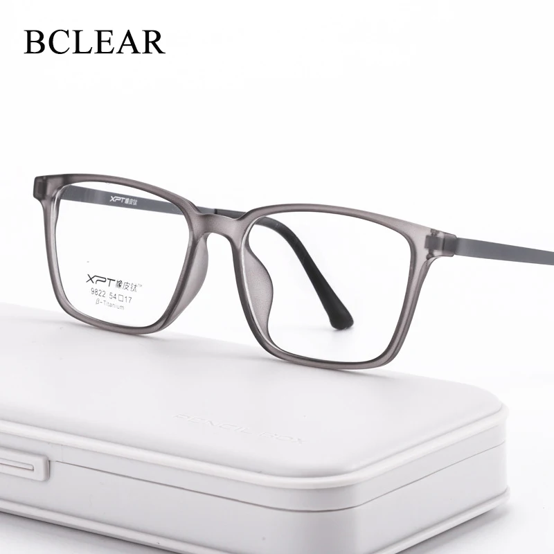 Top Trends: BCLEAR Optical Glasses Frame Men Ultralight Pure Titanium Glasses Frame Women Transparent Square Big Frame Prescription Glasses Shoppable Styles