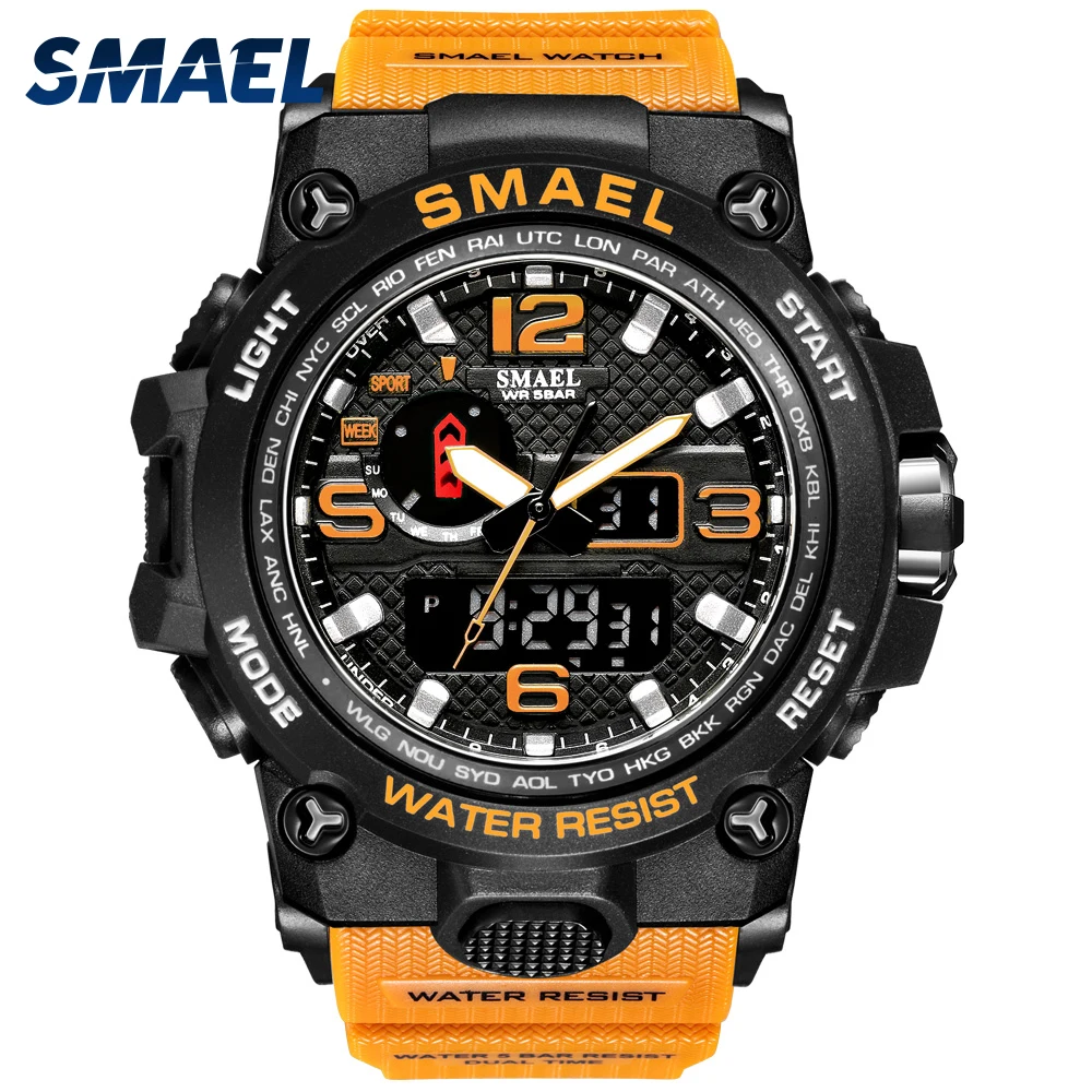 Top Trends: Men Watch Sport SMAEL Watch For Men Original Dual Time Display LED Backlight Electronic Stopwatch 1545 Popular Watches Dropship Shoppable Styles