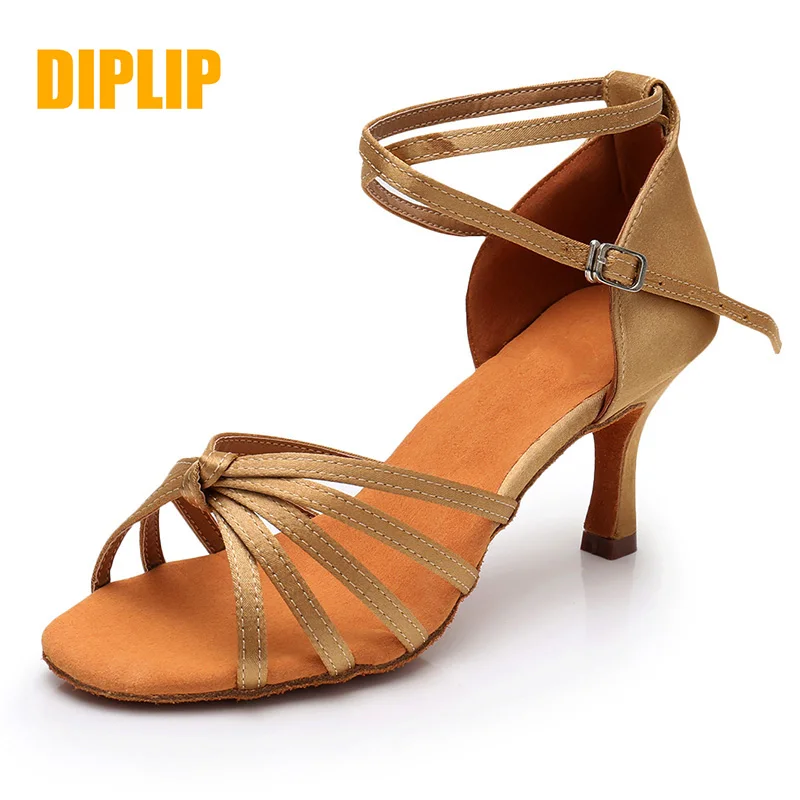 Top Trends: DIPLIP New Latin Dance Shoes For Women Girls Tango Salsa Ballroom Dance High Heels Soft Dancing Shoes 5 / 7cm Ballroom Dance Shoppable Styles