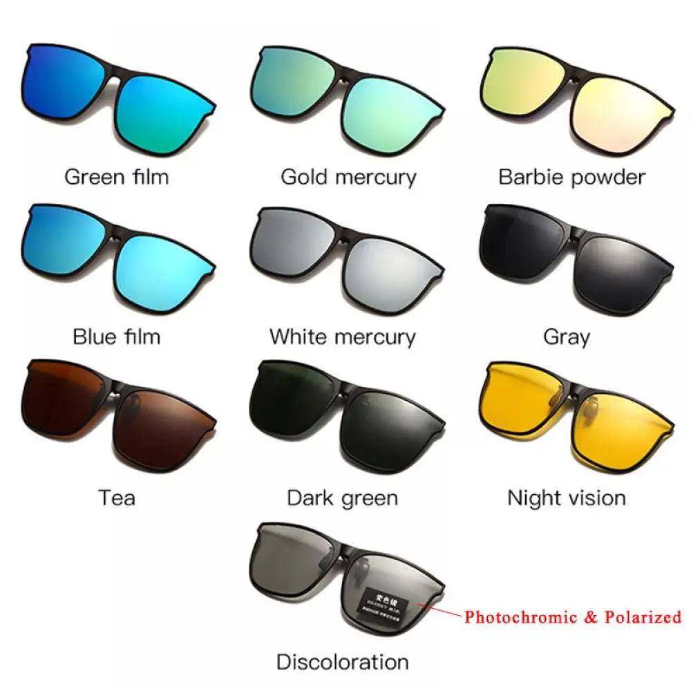 Top Trends: Polarized Clip On Sunglasses Men Photochromic Car Driver Goggles Night Vision Glasses Anti Glare Vintage Square Glasses Oculos Shoppable Styles - Image 6