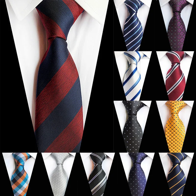 Top Trends: New 8cm Striped Dark Tie Business Casual Silk Luxury Mens Neck Ties Wedding Party Neck Tie Formal Dress Neck Tie Shoppable Styles