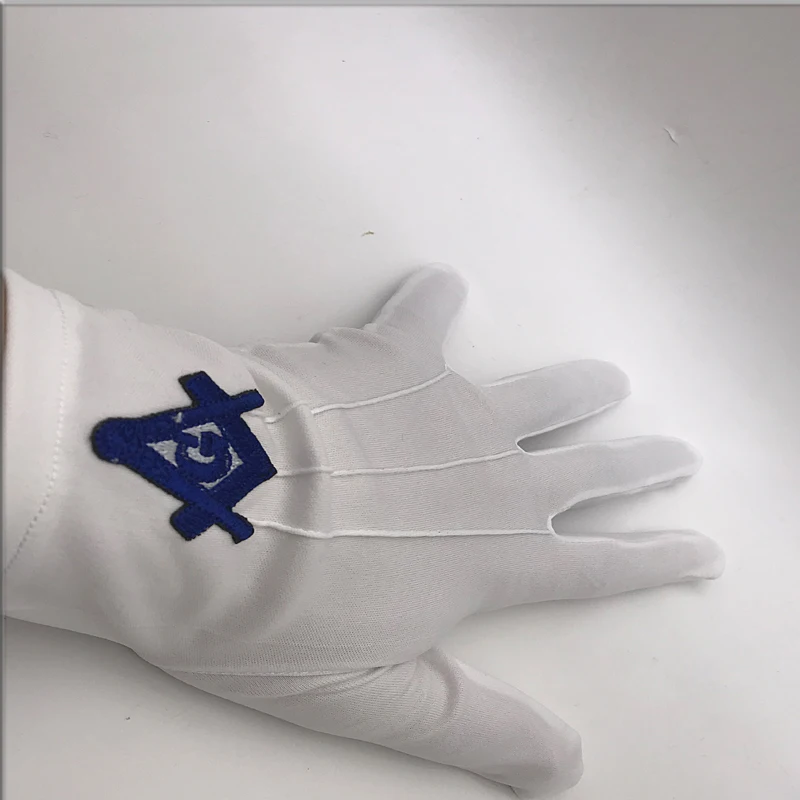 Top Trends: Blue Square And Compass Masonic Embroidery High Quality Polyester Gloves Shoppable Styles