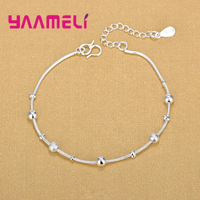 Top Trends: Trendy Women Foot Chains Adjustable Mujer Charm 925 Sterling Silver Anklets Bohemia Jewelry Summer Holiday Design Shoppable Styles