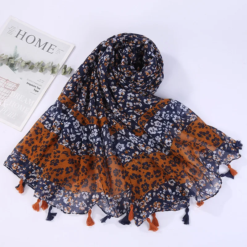 Top Trends: 2023 Fashion Sexy Leopard Polka Floral Tassel Viscose Shawl Scarf Lady Print Soft Wrap Neck Snood Bufandas Muslim Hijab 180*90cm Shoppable Styles - Image 2