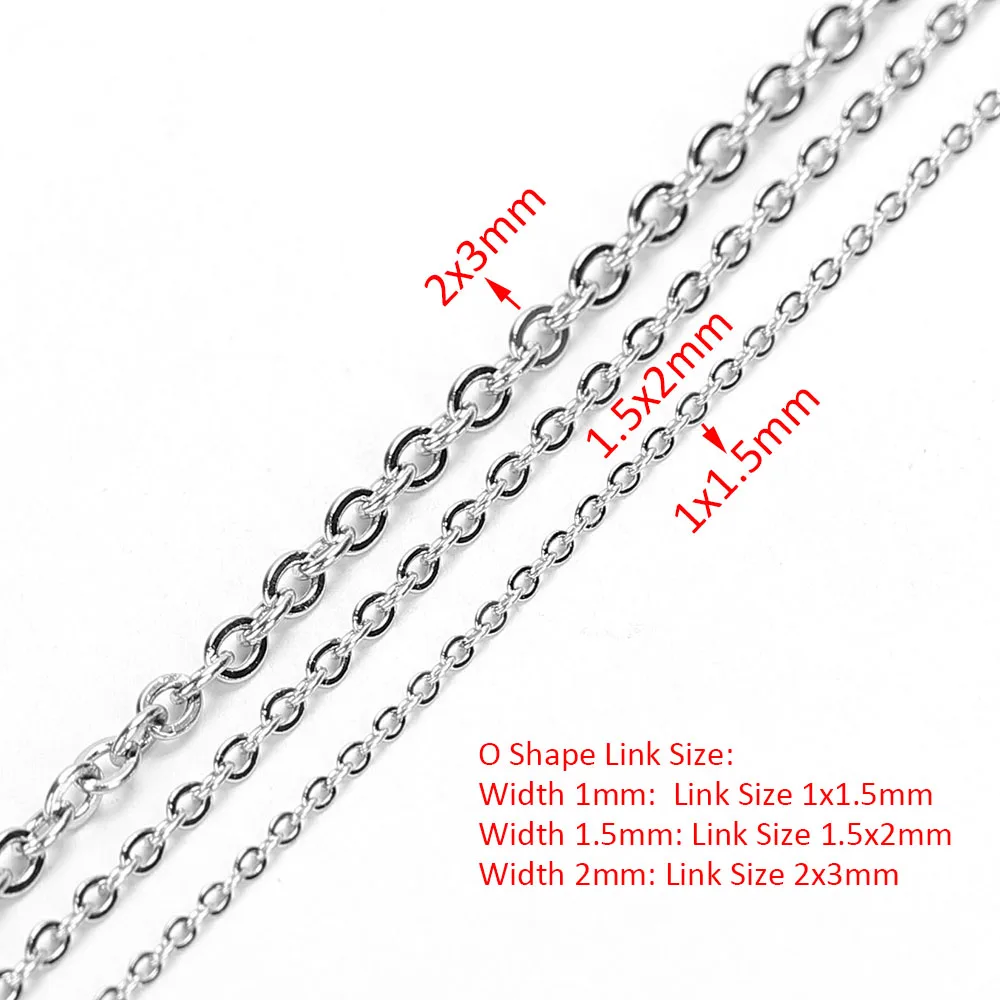 Top Trends: 10meters 1 / 1.5 / 2mm Stainless Steel Necklace Chains O Shape Cross Chain Accessories For Bracelets Jewelry Making Components DIY Shoppable Styles - Image 2