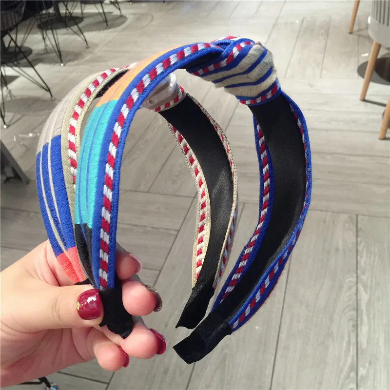 Top Trends: Colorful Embroidery Flower Hairbands For Women Korea Hair Accessories Knot Hair Band Crown Flower Headbands Head Wrap Ms Shoppable Styles - Image 3