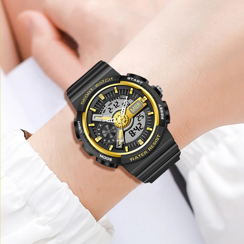 Top Trends: LIGE Military Kids Sport Watches 50M Waterproof Electronic Wristwatch Stop Watch Clock Children Digital Watch For Boys Girls+ Box Shoppable Styles - Image 5