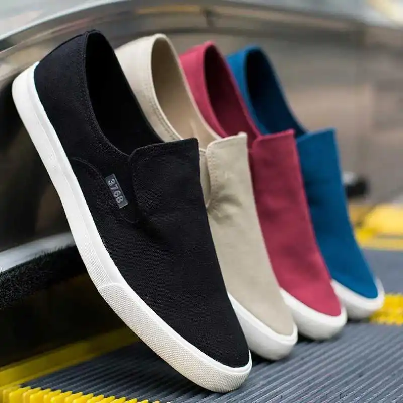 Top Trends: Spring Men's Flat Casual Shoes Male Breathable Comfortable Slip-On Canvas Shoes Fashion Soft Shoes Lazy Shoes Sneakers 4 Colors Shoppable Styles