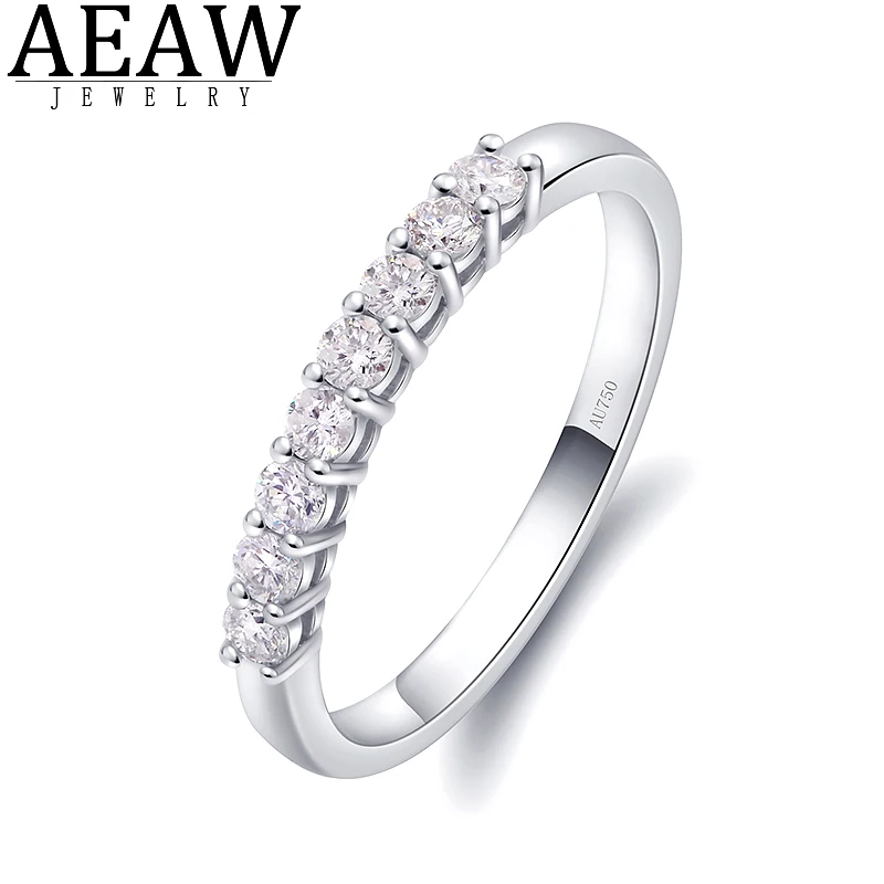 Top Trends: AEAW 14k White Gold 0.25ctw 2mm EF Round Cut Engagement&Wedding Lab Grown Diamond CVD HPHT Band Ring For Women Shoppable Styles