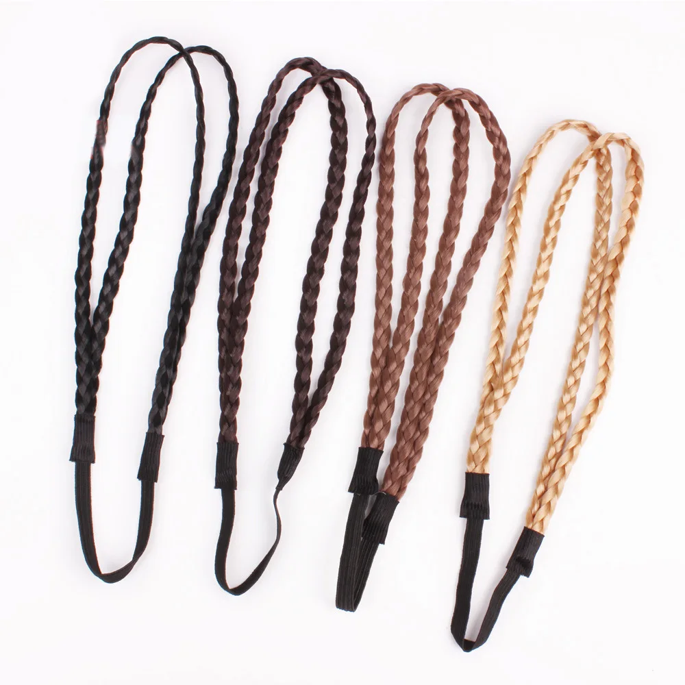 Top Trends: New Hair Accessories Simulation Synthetic Hair Plaited Headband Elastic Hair Band Double Braided Headwear Hair Scrunchy Headband Shoppable Styles