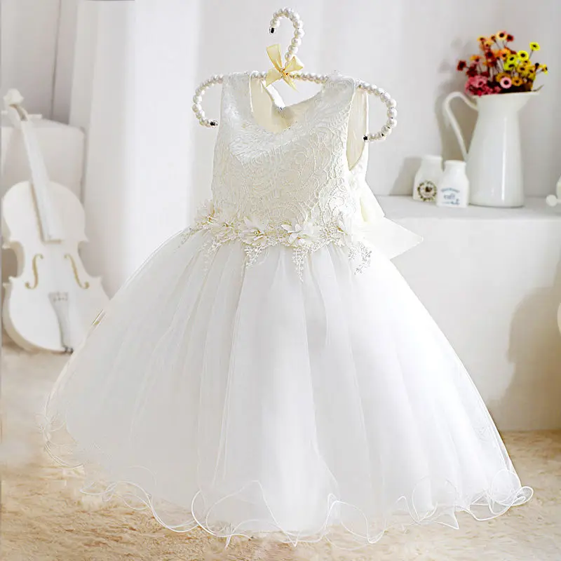 Top Trends: 2024 Summer Girls Outfit White Lace Appliques Princess Dress Wedding And Party Kids Dress For Children's Birthday Girl Clothes Shoppable Styles