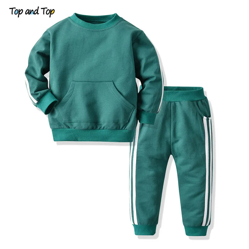 Top Trends: Top And Top Fashion Baby Kids Boys Girls Clothes Set Pullover Sweatshirt Jacket+ Trousers Infant Casual 2Pcs Outfits Suit Shoppable Styles