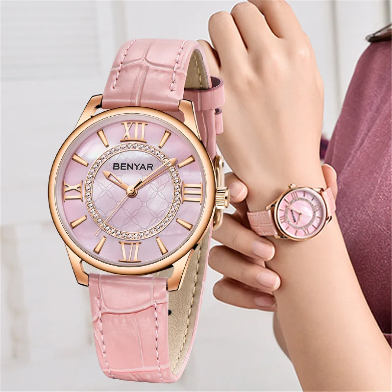 Top Trends: NEW BENYAR Top Brand Luxury Women Watches Fashion Ladies Gold Pink Quartz Watch Waterproof Watch Simple Clock Relogio Feminino Shoppable Styles