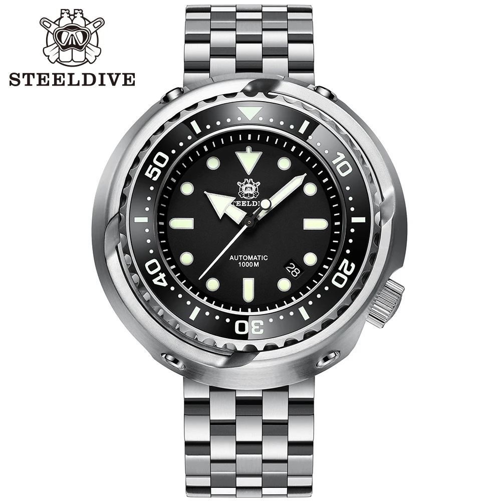 Top Trends: Steeldive SD1978 New Arrival Oversize 53.6mm Stainless Steel Case 1000m Waterproof NH35 Automatic Tuna Dive Watch Shoppable Styles