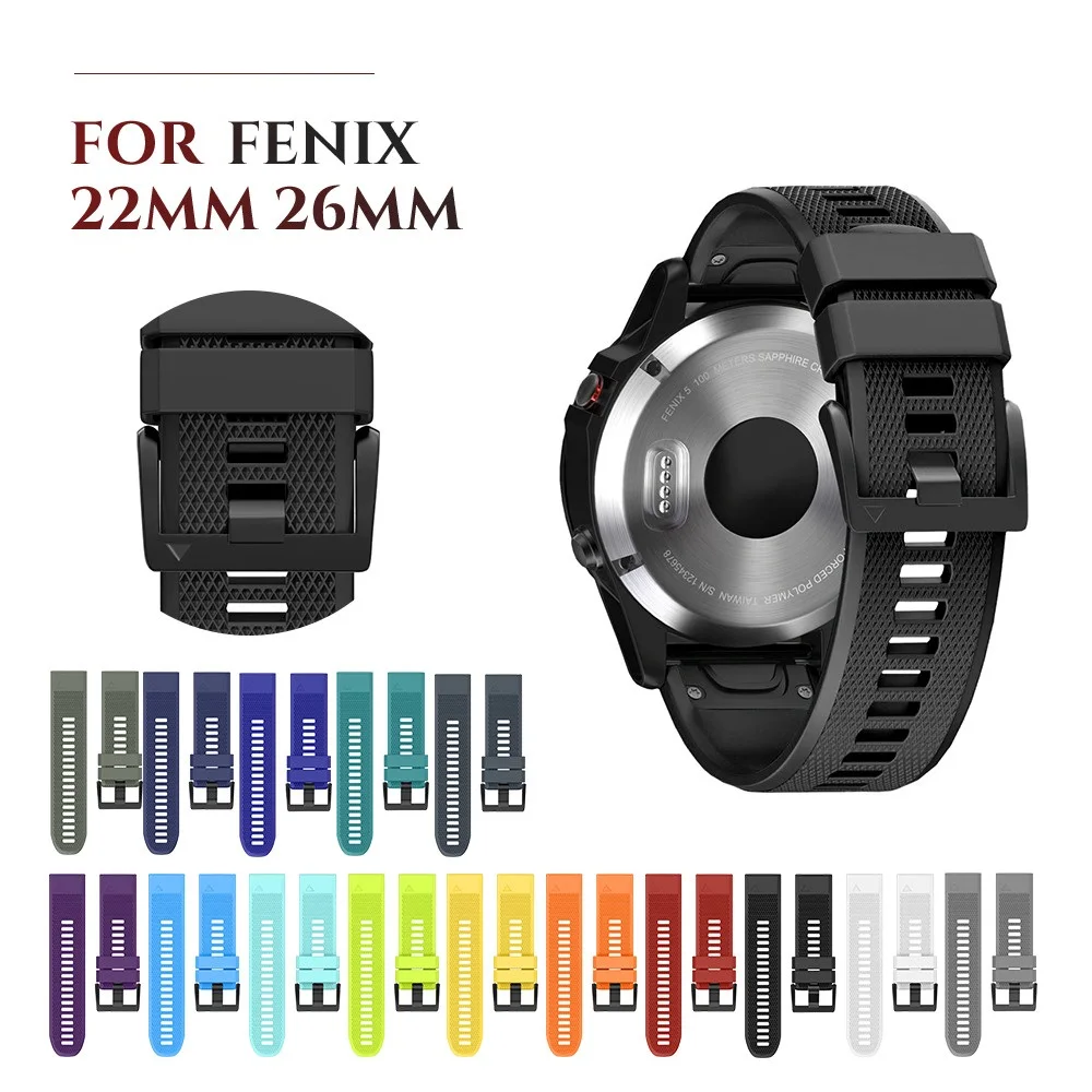 Top Trends: 26m 22mm Watch Strap For Fenix 6x Pro 5 5X Silicone Watch Bands Wristbands Strap For Fenix 5X 6X 3 3HR Shoppable Styles