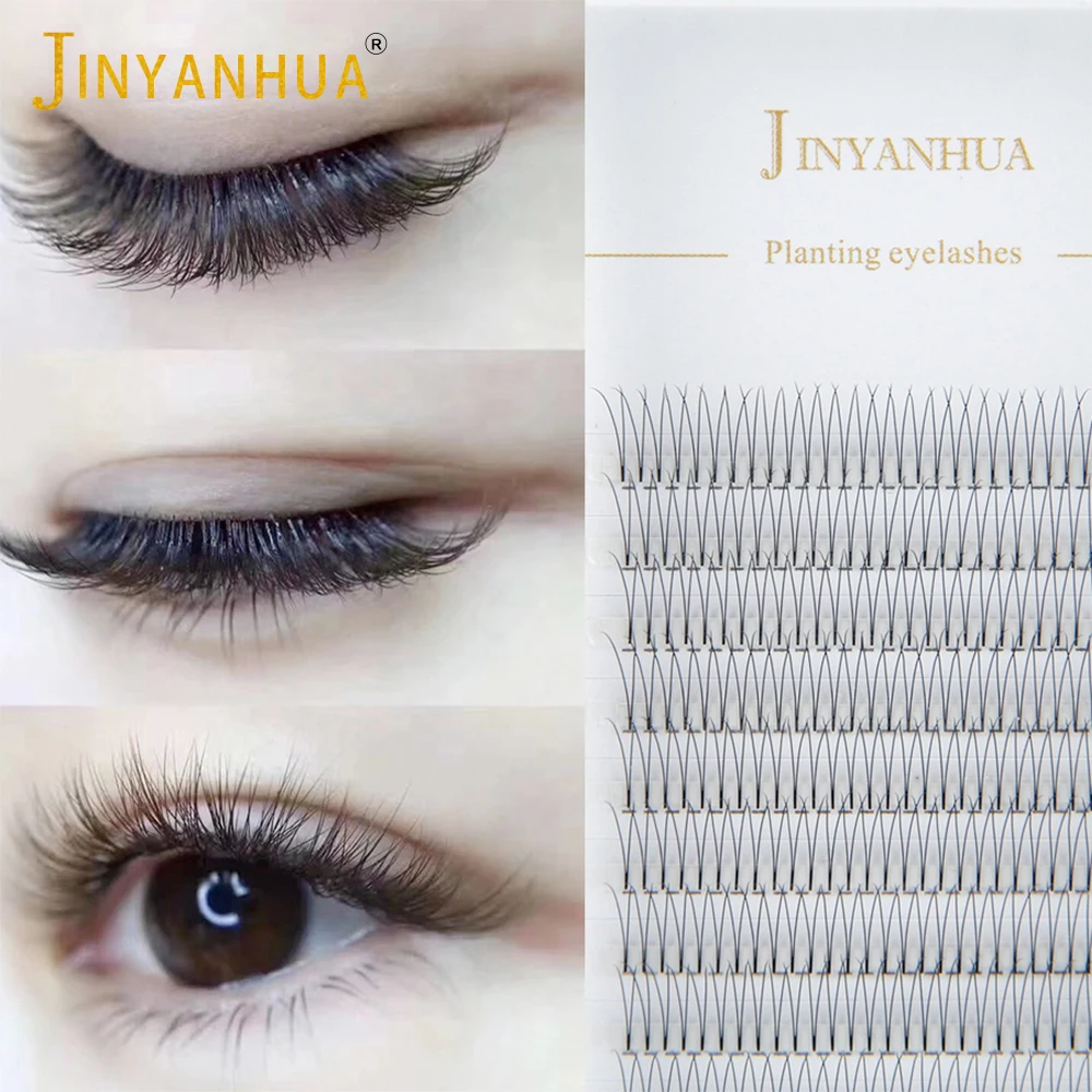 Top Trends: JINYANHUA 2d3d4d 3 / 12Rows Soft Mink Eyelashes Pre Made Volume Fans Lashes Individual Eyelash Extensions Natural False Eyelashes Shoppable Styles