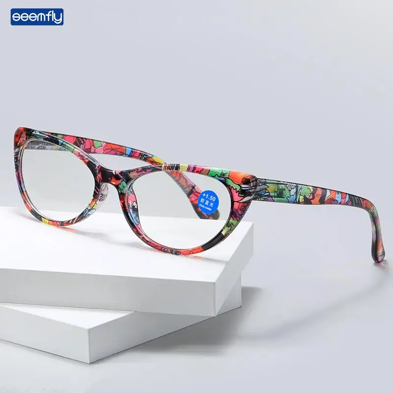 Top Trends: Seemfly Ladies Floral Reading Glasses Fashion Printing Clear Presbyopia Eyeglasses Glassware With Degree + 1 + 1.5 + 2 + 2.5 + 4 Shoppable Styles