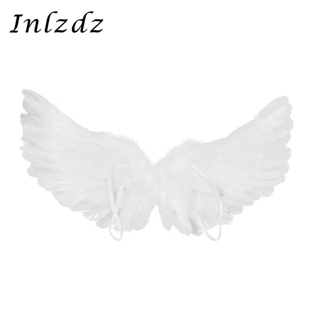 Top Trends: Fashion White Feather Angel Wings For Dance Party Carnival Cosplay Costume Stage Show Masquerade Christmas Holiday Fancy Dress Shoppable Styles