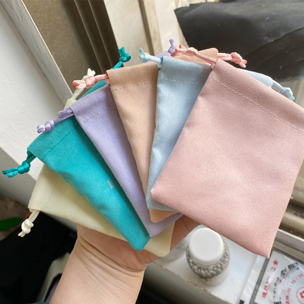 Top Trends: 50pcs Flannel Jewelry Packaging Pouches Chic Purple Wedding Favor Gift Bag Velvet Drawstring Pouch For Cosmetic Makeup Eyelashes Shoppable Styles - Image 6