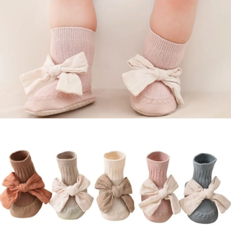 Top Trends: Spring Autumn Baby Girls Socks Newborn Baby Bowknot Socks Infant Baby Socks Anti Slip Soft Cotton Floor Sock Shoes Shoppable Styles